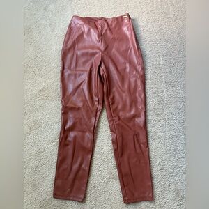 Fabletics Vegan Leather Mahogany Leggings L/10